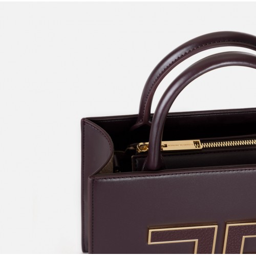 Geanta ELISABETTA FRANCHI, Small tote bag with logo, Merlot