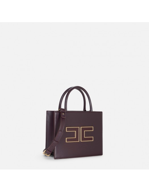 Geanta ELISABETTA FRANCHI, Small tote bag with logo, Merlot - BS33A56E3EA4