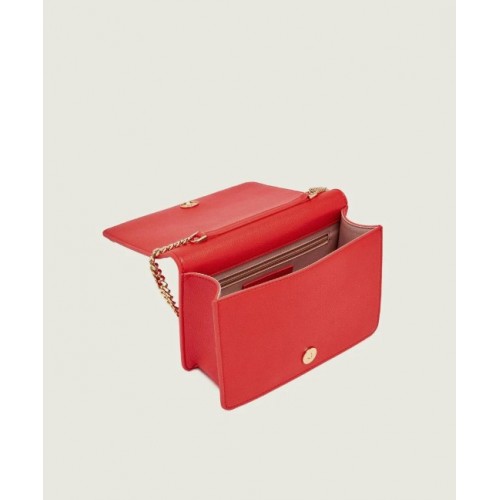 Geanta ELISABETTA FRANCHI , Leather-Effect Bag with Chain Shoulder Strap and Logo