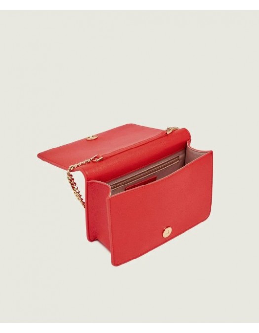 Geanta ELISABETTA FRANCHI , Leather-Effect Bag with Chain Shoulder Strap and Logo - BS39A61E2H85