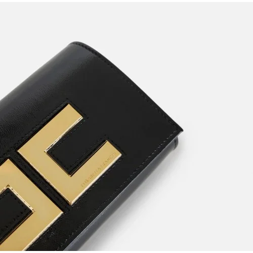 Clutch ELISABETTA FRANCHI, Borsa Clutch Piccola Pelle Logo-Nero