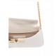 Geanta ELISABETTA FRANCHI, Shoulder Bag with Metal Strap and Gold Logo, White - BS93A61E2360