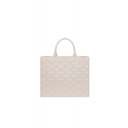 Geanta ELISABETTA FRANCHI, Bold Monogram medium shopper Cream
