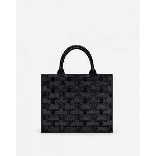 Geanta ELISABETTA FRANCHI, Bold Monogram small shopper Black