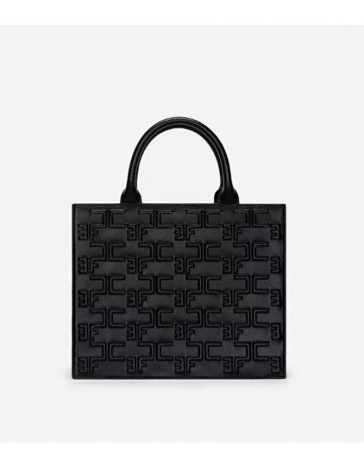 Geanta ELISABETTA FRANCHI, Bold Monogram small shopper Black - BSC0325EC110