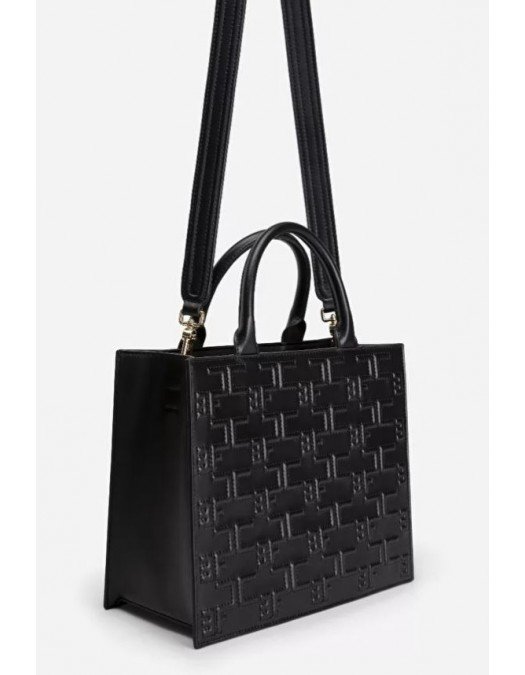 Geanta ELISABETTA FRANCHI, Bold Monogram small shopper Black - BSC0325EC110