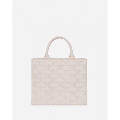 Geanta ELISABETTA FRANCHI, Bold Monogram small shopper Nude
