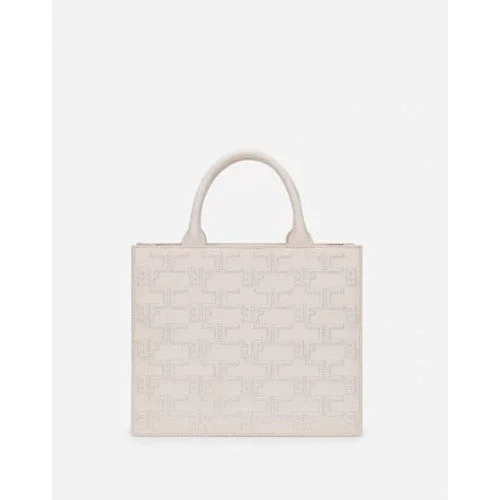 Geanta ELISABETTA FRANCHI, Bold Monogram small shopper Nude