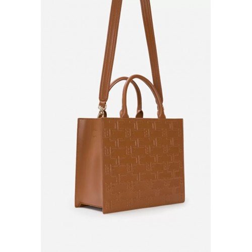 Geanta ELISABETTA FRANCHI, Bold Monogram small shopper Maro
