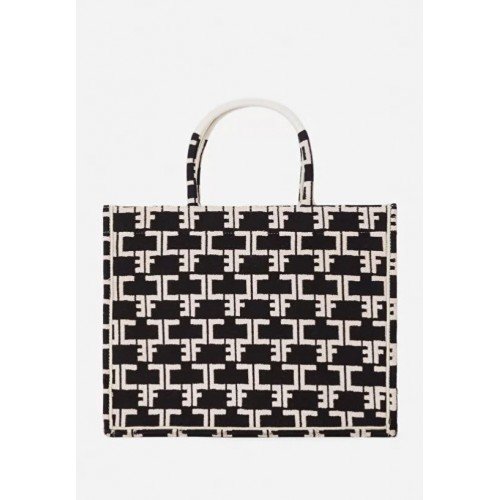 Geanta ELISABETTA FRANCHI, Monogram Tote Medium Black