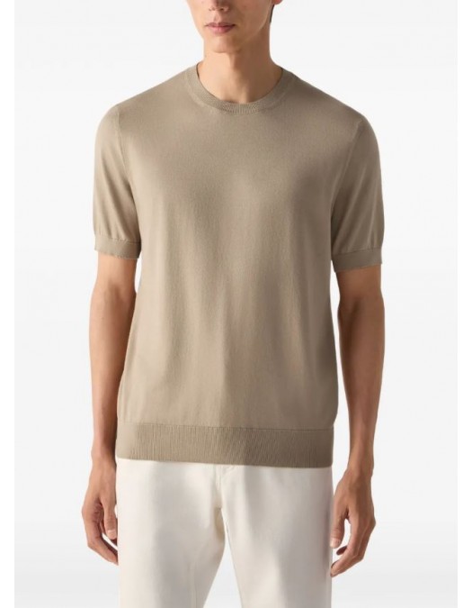Tricou Zegna, Oasi cotton T-shirt, Beige - C10UHC90A3N03