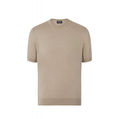 Tricou Zegna, Oasi cotton T-shirt, Beige