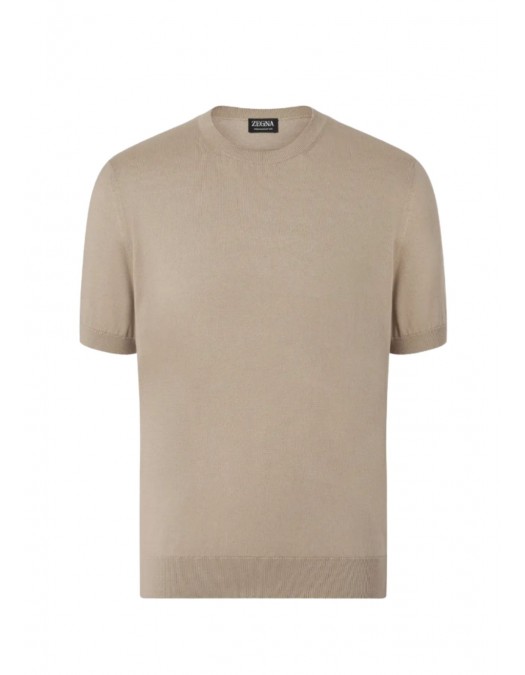 Tricou Zegna, Oasi cotton T-shirt, Beige - C10UHC90A3N03