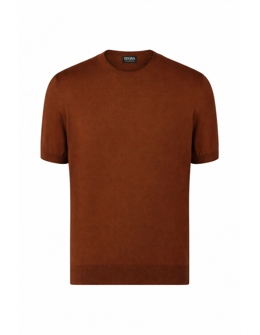 Tricou Zegna, Oasi cotton T-shirt, Brown - C10UHC90A3N05