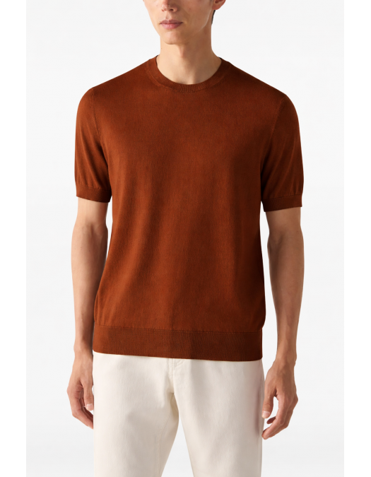 Tricou Zegna, Oasi cotton T-shirt, Brown - C10UHC90A3N05