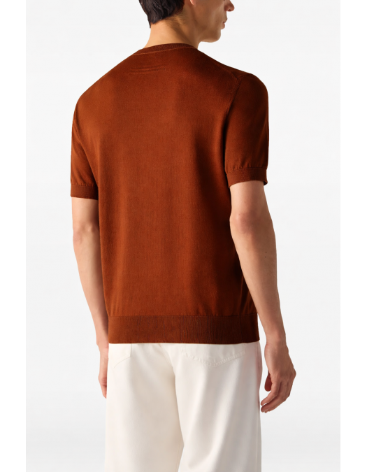 Tricou Zegna, Oasi cotton T-shirt, Brown - C10UHC90A3N05