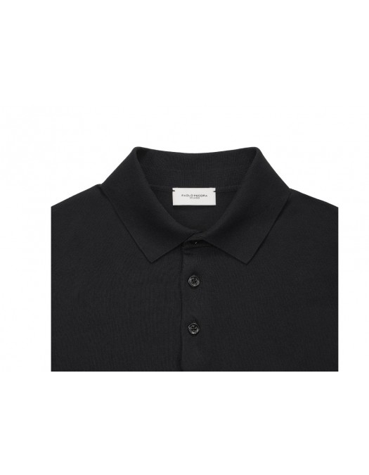Tricou PAOLO PECORA,Black Cotton Polo Shirt - C1M0A008F2009000