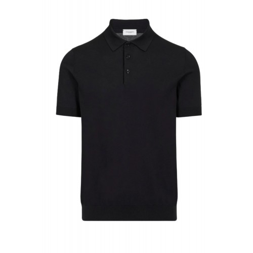 Tricou PAOLO PECORA,Black Cotton Polo Shirt