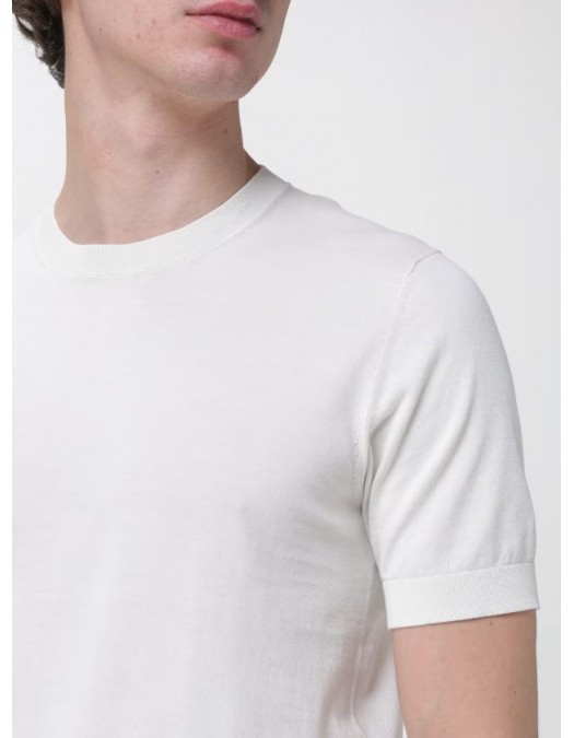 Tricou Paolo Pecora, Oversized  Crewneck, Extrafine, Beige - C1M0A010F2008808