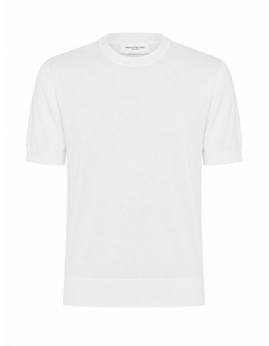 Tricou Paolo Pecora, Oversized  Crewneck, Extrafine, Beige - C1M0A010F2008808
