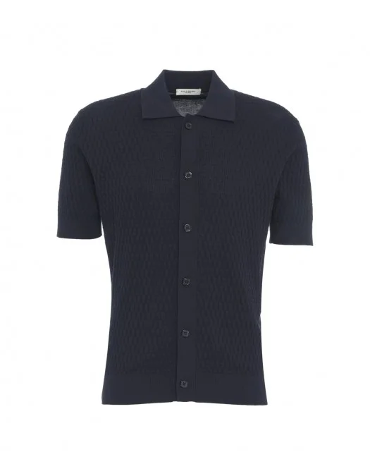Tricou Paolo Pecora, Honeycomb Structure, Black - C1M0A022F1009000