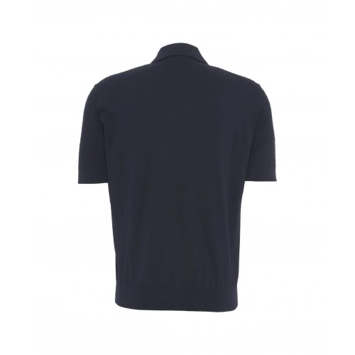 Tricou Paolo Pecora, Honeycomb Structure, Navy Blue Tricou Paolo Pecora, Honeycomb Structure, Navy Blue