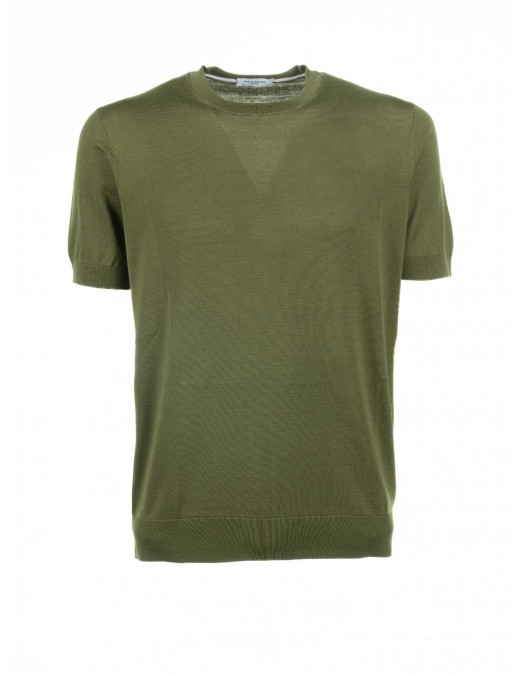 Tricou Paolo Pecora, Guler Rotund, Verde - 24EC1M0A010F2005360