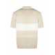 Tricou PAOLO PECORA, striped cotton T-shirt, Beige - C1MA019F1000001