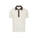 Tricou PAOLO PECORA, Silk Polo Shirt  with Contrast Details, Cream - C1MA020F6001102