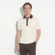 Tricou PAOLO PECORA, Silk Polo Shirt  with Contrast Details, Cream - C1MA020F6001102