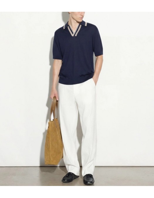 Tricou PAOLO PECORA, Loose Fit, Polo Shirt, Blue - C1MA031F2006685