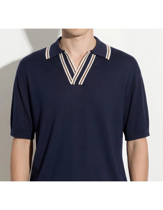 Tricou PAOLO PECORA, Loose Fit, Polo Shirt, Blue - C1MA031F2006685