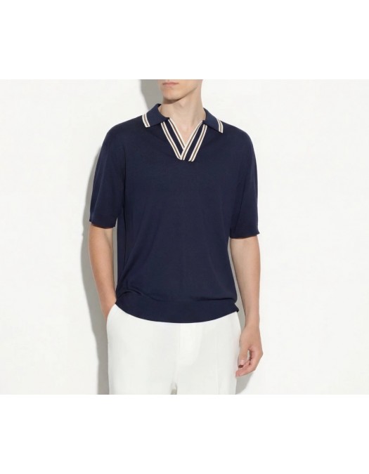 Tricou PAOLO PECORA, Loose Fit, Polo Shirt, Blue - C1MA031F2006685