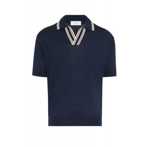 Tricou PAOLO PECORA, Loose Fit, Polo Shirt, Blue