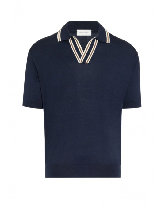 Tricou PAOLO PECORA, Loose Fit, Polo Shirt, Blue - C1MA031F2006685