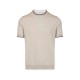 Tricou PAOLO PECORA, Beige Cotton Silk Crew Neck - C1MA045F2001420