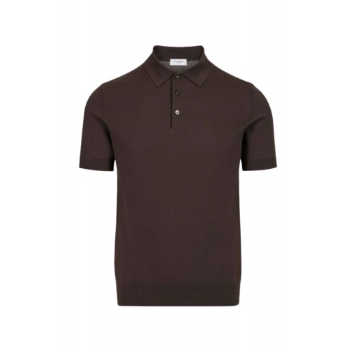 Tricou PAOLO PECORA, Dark Brown Cotton Polo Shirt
