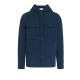 Hanorac PAOLO PECORA, Blue Cotton Seersucker Long-Sleeve Hoodie - C1MG06101896685
