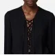 BLUZA ELISABETTA FRANCHI, Georgette, Laces Details, Black - CA00351E2110 BLUZA ELISABETTA FRANCHI, Georgette, Laces Details, Black - CA00351E2110