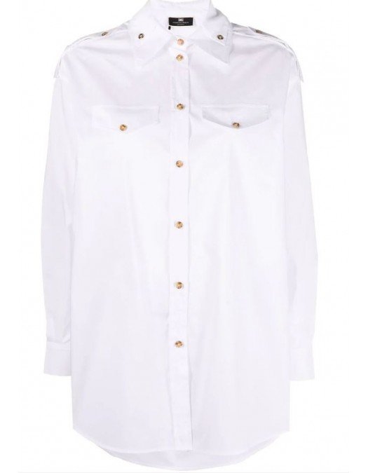 Camasa ELISABETTA FRANCHI, Long-sleeved shirt, White - CA0192E2360
