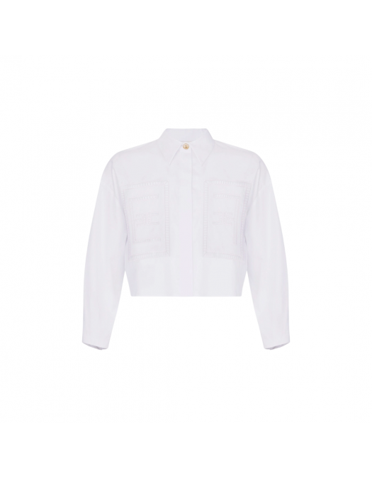 CAMASA ELISABETTA FRANCHI, Floral Openwork Embroideries, White - CA05055E3100 CAMASA ELISABETTA FRANCHI, Floral Openwork Embroideries, White - CA05055E3100