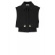 TOP ELISABETTA FRANCHI, Cropped Poplin Cape, Black - CA05351E2110 TOP ELISABETTA FRANCHI, Cropped Poplin Cape, Black - CA05351E2110