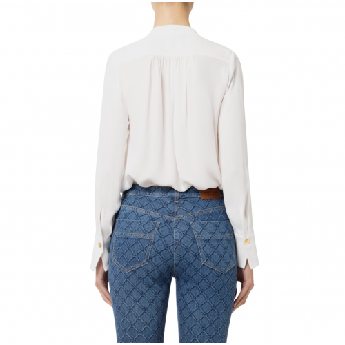 BLUZA ELISABETTA FRANCHI, Bow Details, Simple, White BLUZA ELISABETTA FRANCHI, Bow Details, Simple, White