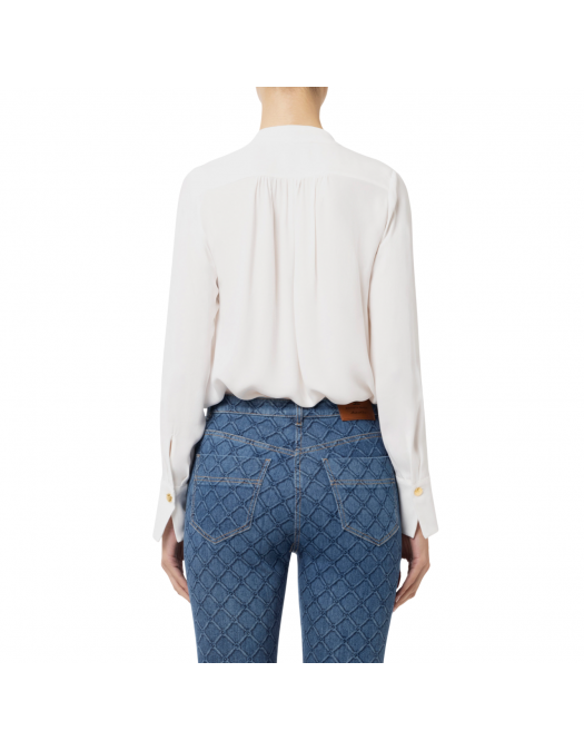 BLUZA ELISABETTA FRANCHI, Bow Details, Simple, White - CA08051E2360 BLUZA ELISABETTA FRANCHI, Bow Details, Simple, White - CA08051E2360