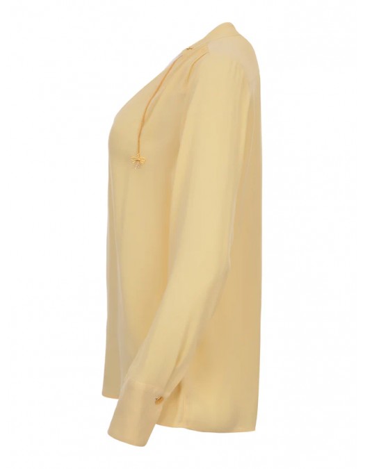 BLUZA ELISABETTA FRANCHI, Bow Details, Simple, Yellow - CA08051E2DC7 BLUZA ELISABETTA FRANCHI, Bow Details, Simple, Yellow - CA08051E2DC7