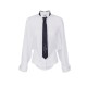CAMASA ELISABETTA FRANCHI, Cotton Poplin, Cravata atasata, White - CA09156E2221