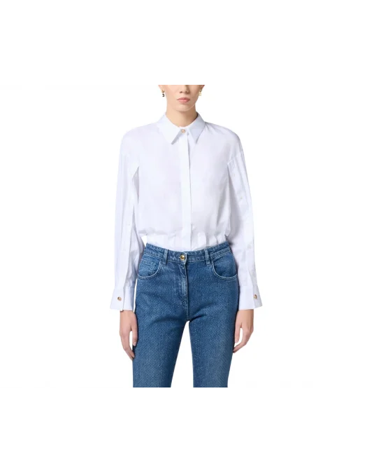 CAMASA ELISABETTA FRANCHI, Cotton Poplin, White - CA09852E2DC8 CAMASA ELISABETTA FRANCHI, Cotton Poplin, White - CA09852E2DC8
