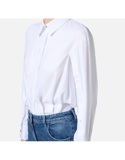 CAMASA ELISABETTA FRANCHI, Cotton Poplin, White - CA09852E2DC8 CAMASA ELISABETTA FRANCHI, Cotton Poplin, White - CA09852E2DC8