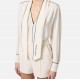 CAMASA ELISABETTA FRANCHI, Embroidered Logo, Black Details, Ivory - CA10451E2E84 CAMASA ELISABETTA FRANCHI, Embroidered Logo, Black Details, Ivory - CA10451E2E84