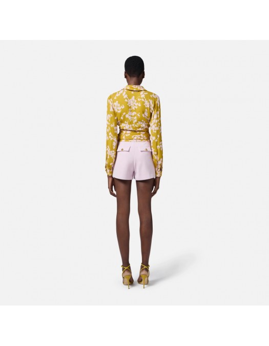 BLUZA ELISABETTA FRANCHI, Georgette, Sash Belt, Yellow - CA11051E2DJ4 BLUZA ELISABETTA FRANCHI, Georgette, Sash Belt, Yellow - CA11051E2DJ4